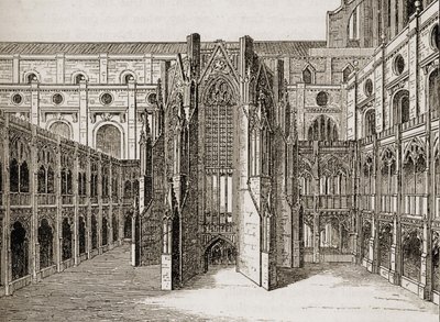 The Chapter house of Old St. Pauls Cathedral by English School